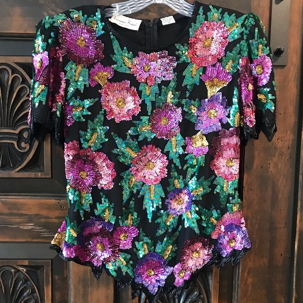 Vintage Laurence Kazar sequin top